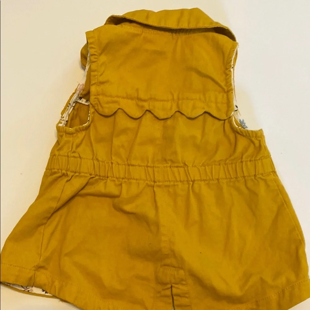 Isaac Mizrahi Mustard Yellow Vest with Floral Long Sleeve Shirt Size 12 MOS - Picture 6 of 8